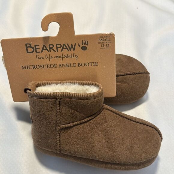 Bearpaw Slippers Girls Small 12 - 13 Fleece Lined - Picture 1 of 4